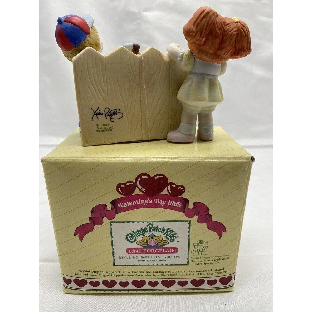 𝅺VTG Cabbage Patch Kids Be My Sweetheart 1985 Porcelain Girl and Boy Figurine